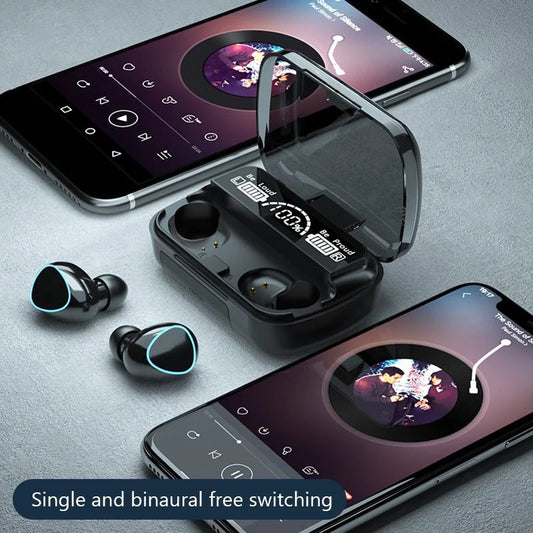 TWS Wireless Bluetooth Earbuds with LED Digital Display | 220H Battery Backup | Touch Control Waterproof Earphones with Charging Case