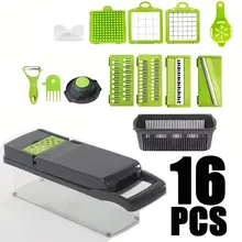 16 in 1 vegetable chopper set, 16 pieces