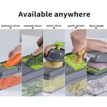 Julienne, smooth, wave slicer and garlic grater blades