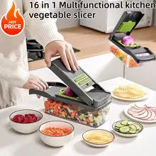 16 in 1 multifunctional kitchen vegetable slicer in use