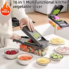 16 in 1 multifunctional kitchen vegetable slicer in use